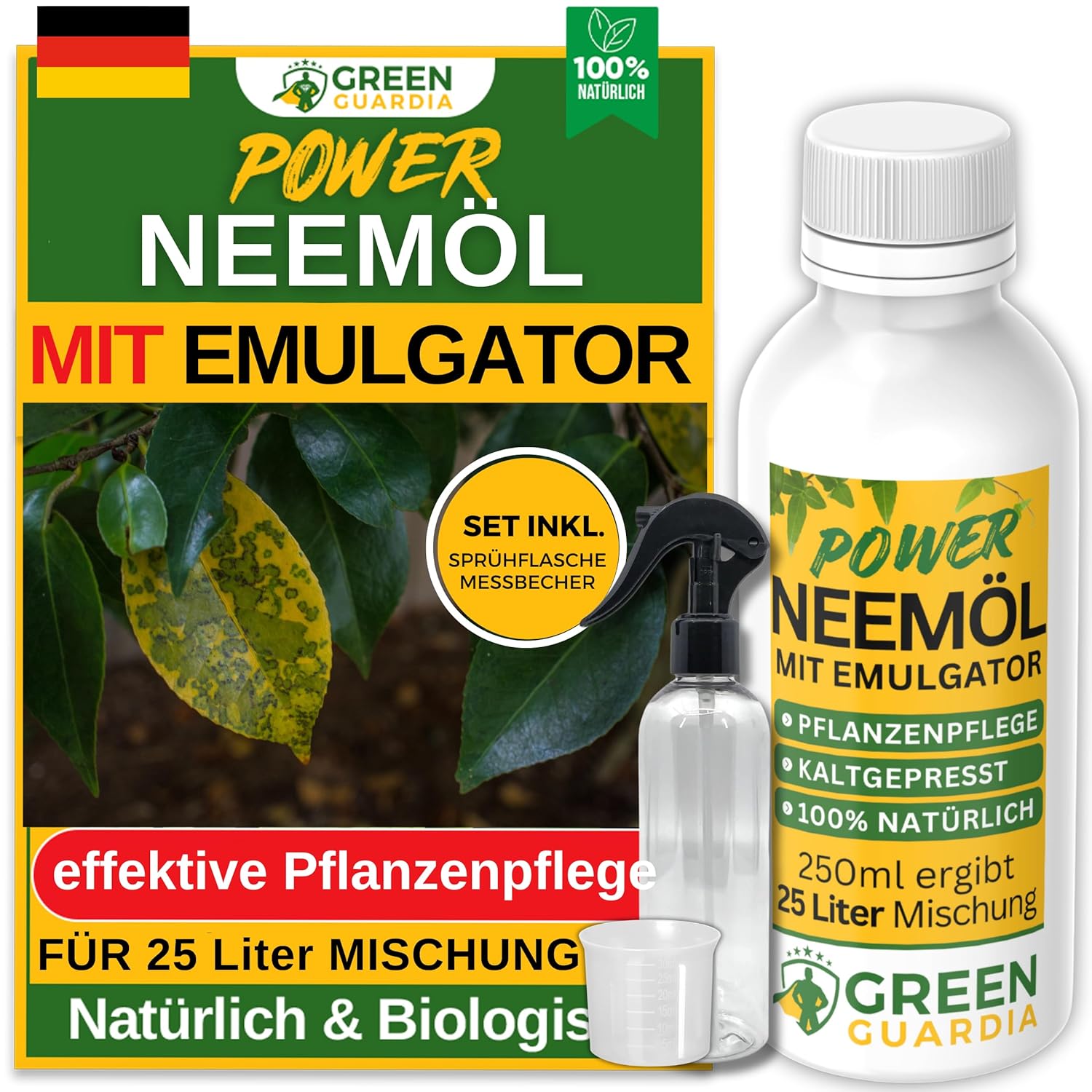Power Neem Oil with Emulsifier for Houseplants & Garden