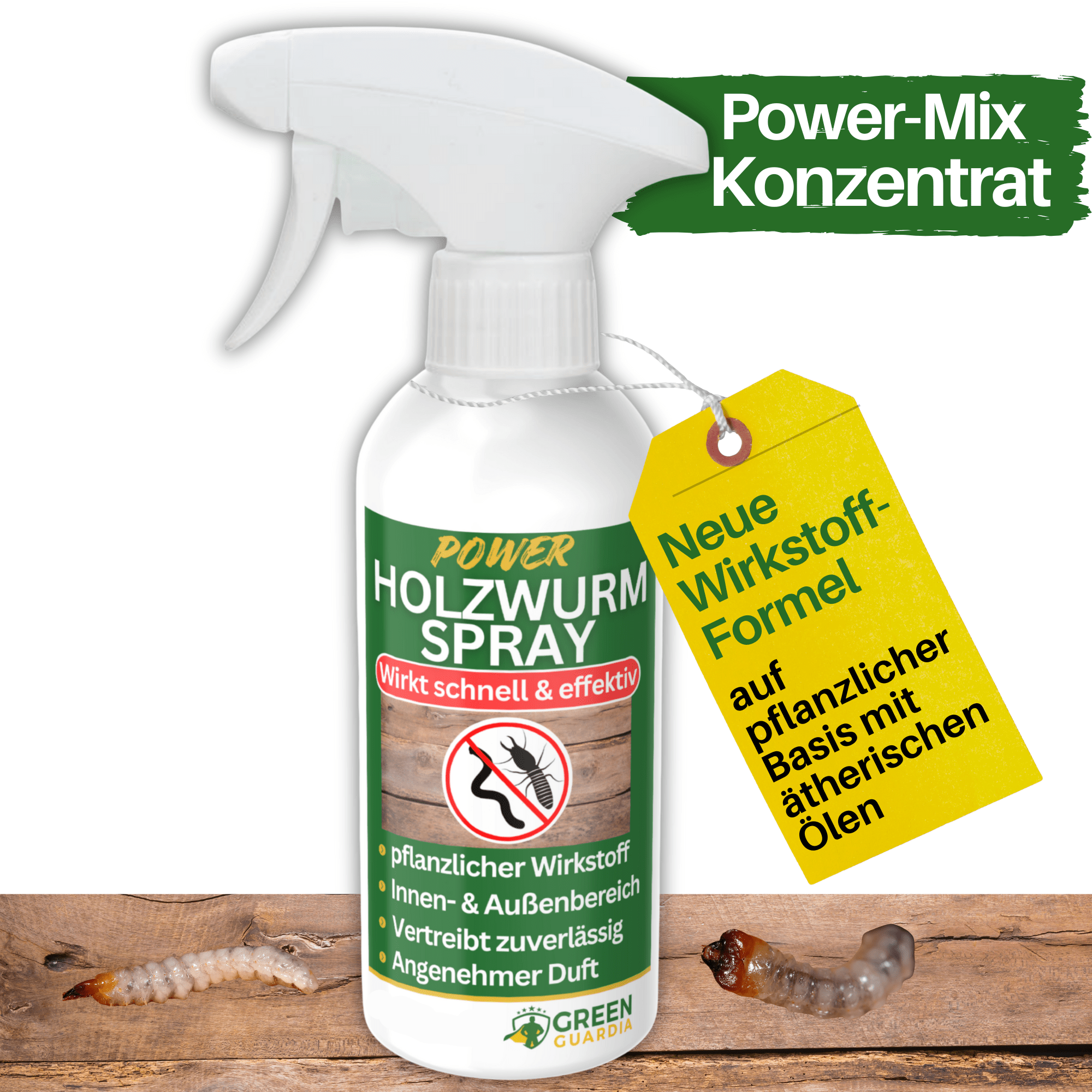 Holzwurm Abwehrspray Power - Konzentrat - Green Guardia - Ihr Experte für Schädlinge und Pflanzen