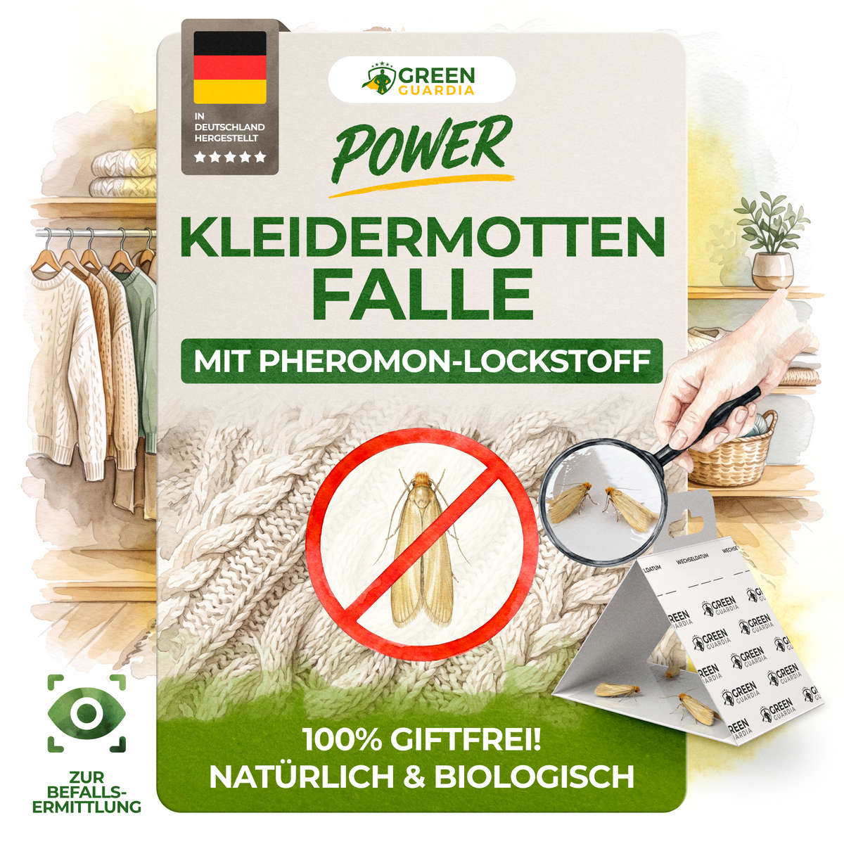 Kleidermotten-Fallen mit Pheromonlockstoff