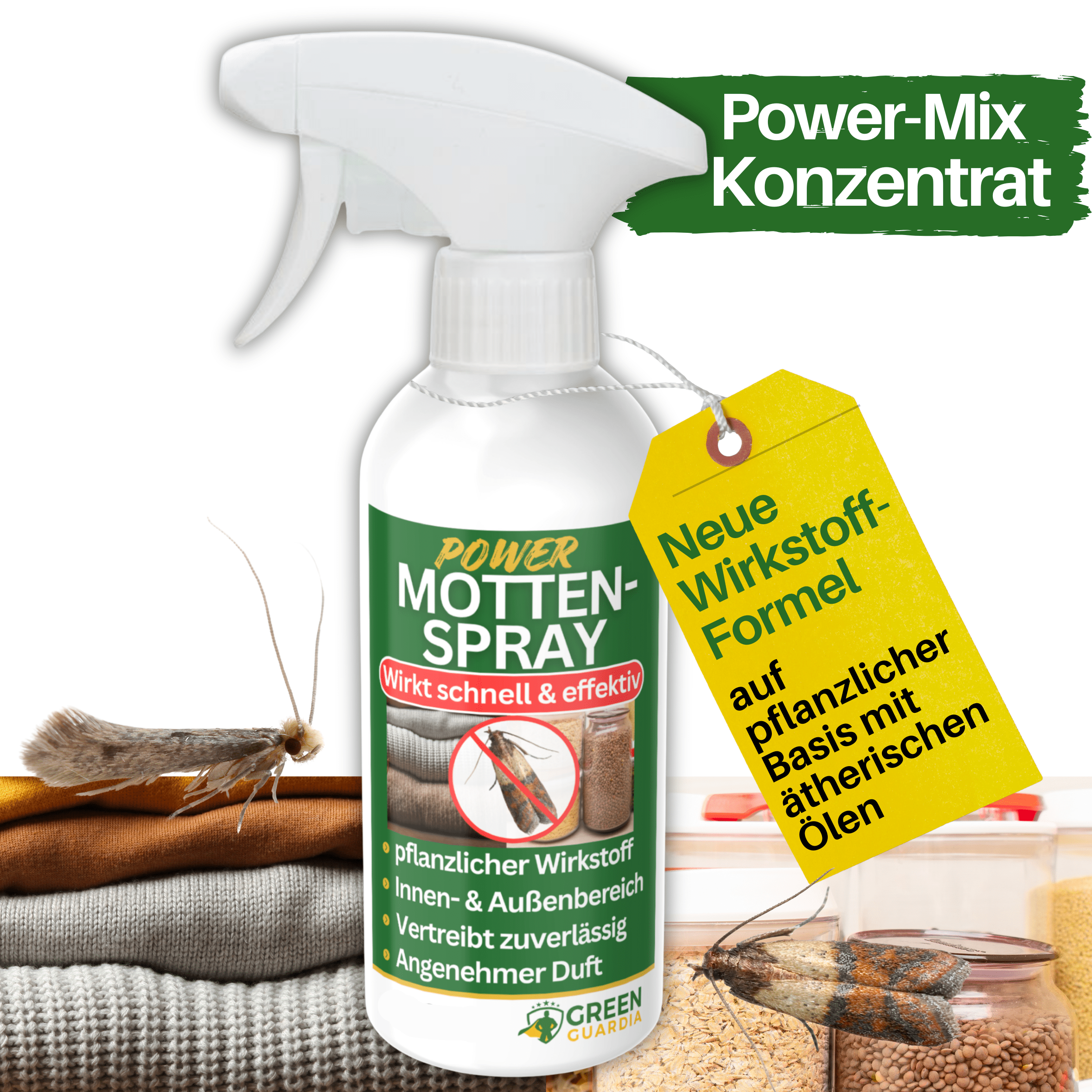 Motten - Abwehrspray Power - Konzentrat - Green Guardia - Ihr Experte für Schädlinge und Pflanzen