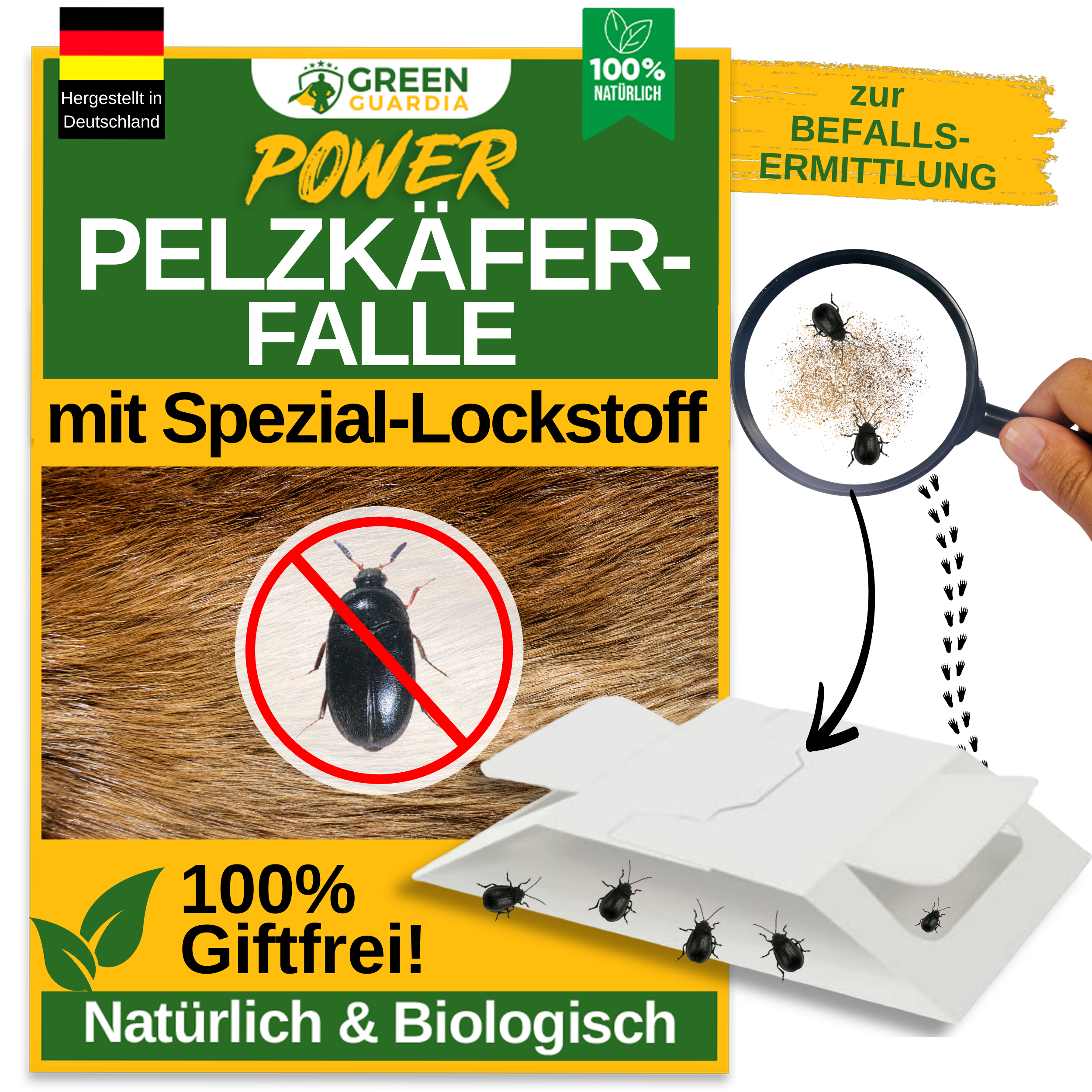 Fur beetle trap with special attractant 