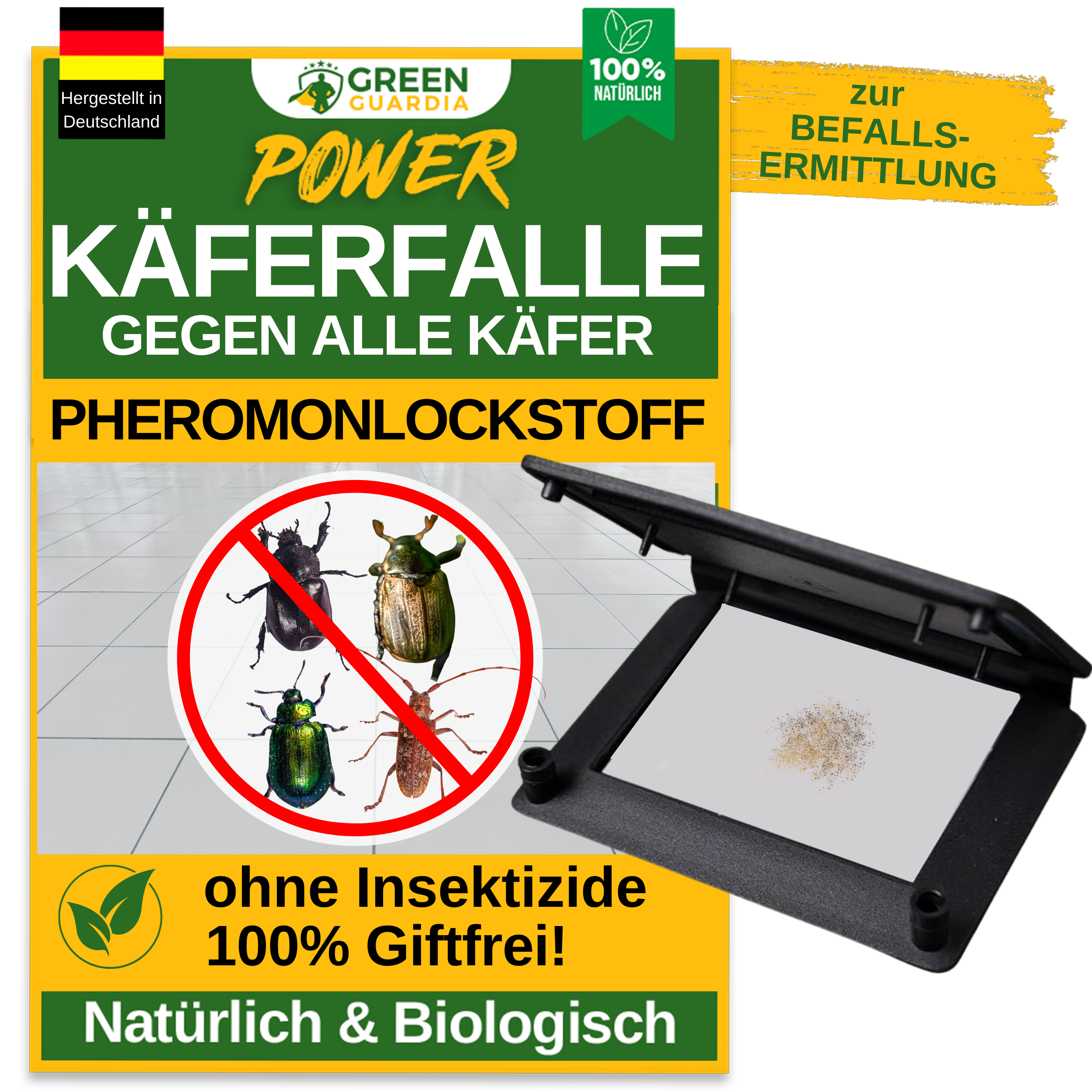 Beetle trap with pheromone attractant 