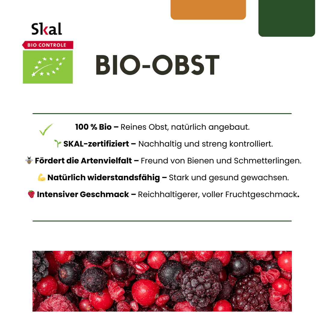 BIO Obstpflanzen - Mix „Früchte - Party“ – 3 verschiedene Obstsorten - Green Guardia - Ihr Experte für Schädlinge und Pflanzen