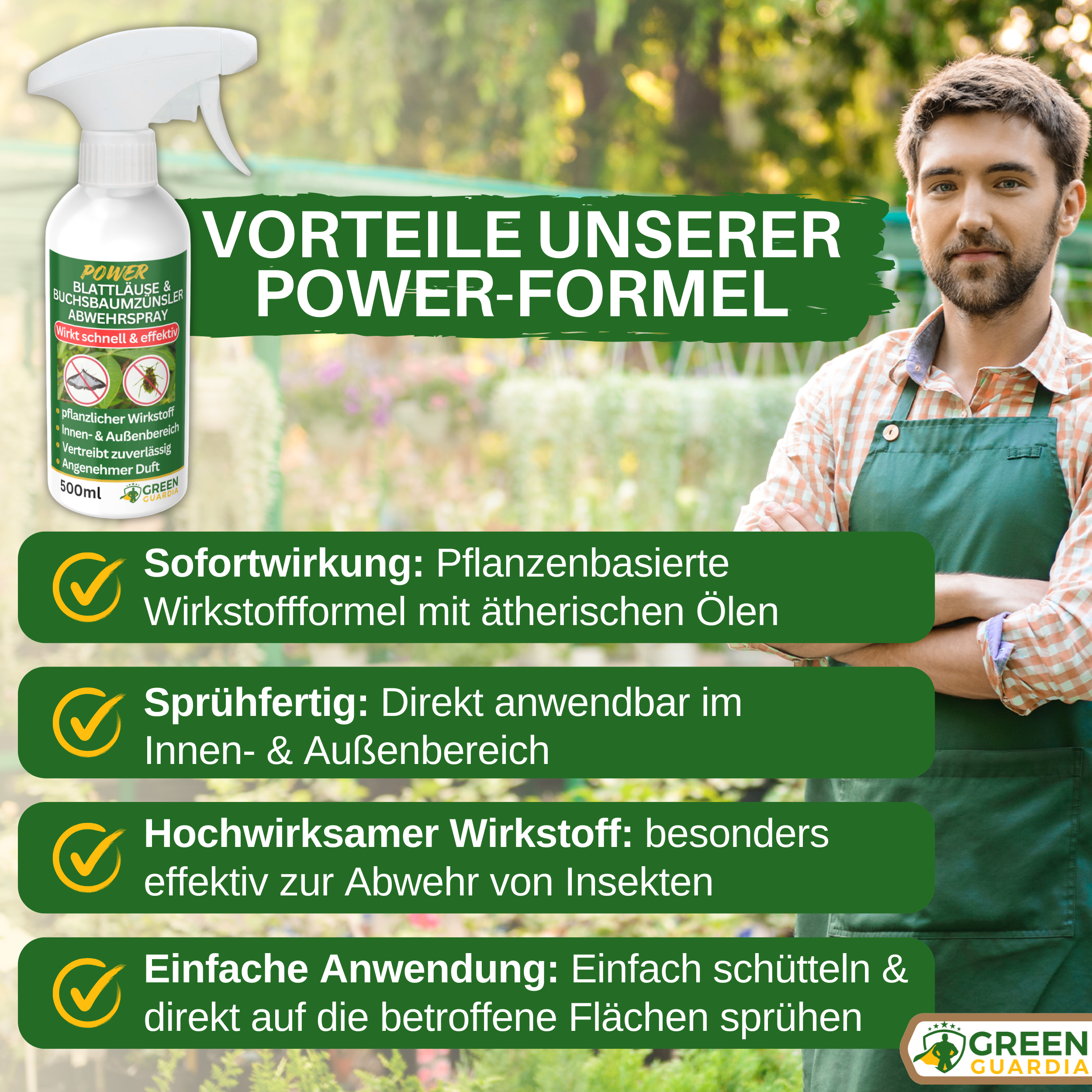 Blattläuse Abwehrspray Power - Konzentrat - Green Guardia - Ihr Experte für Schädlinge und Pflanzen