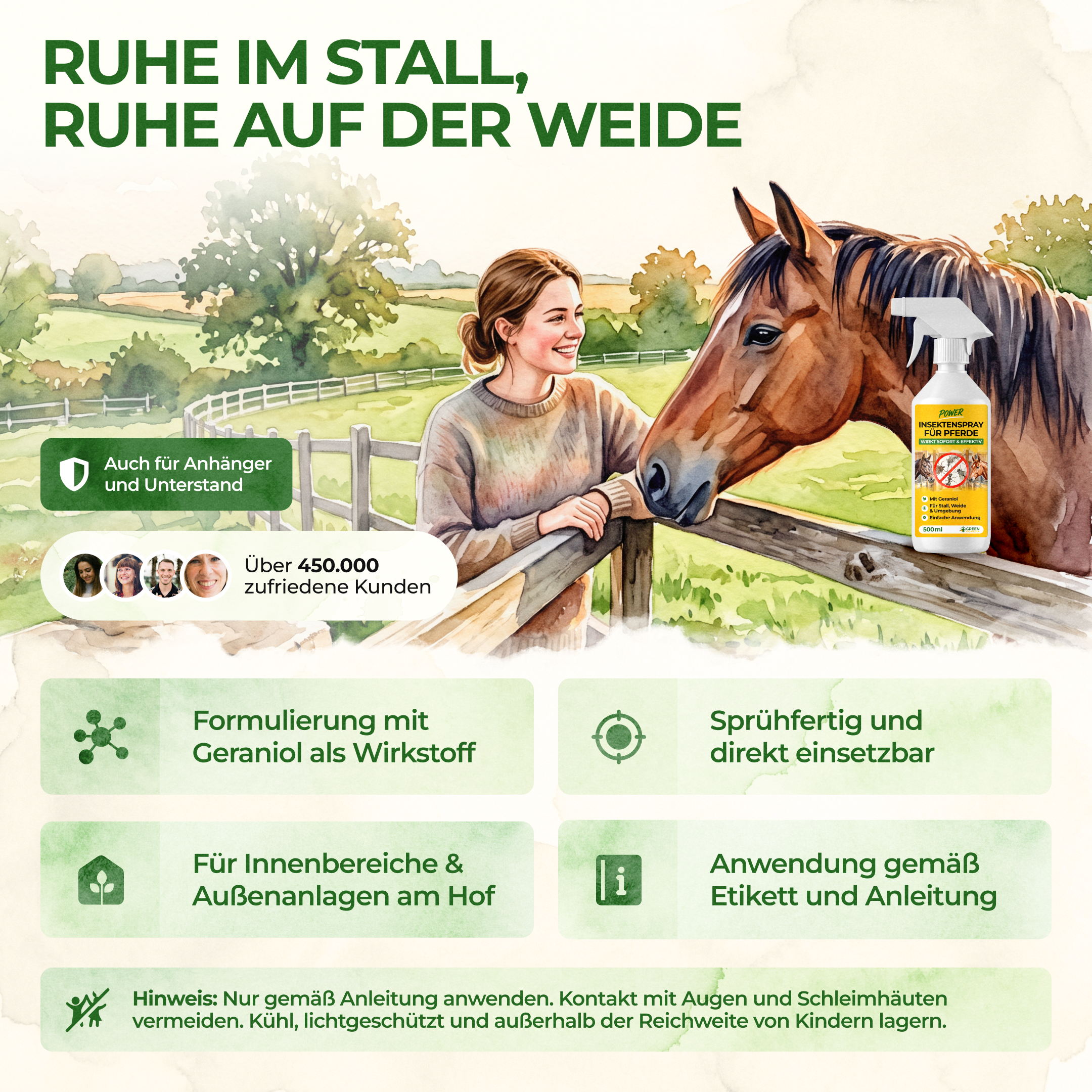 Bremsen/Fliegen Abwehrspray Power-Konzentrat für Pferde - 500ml