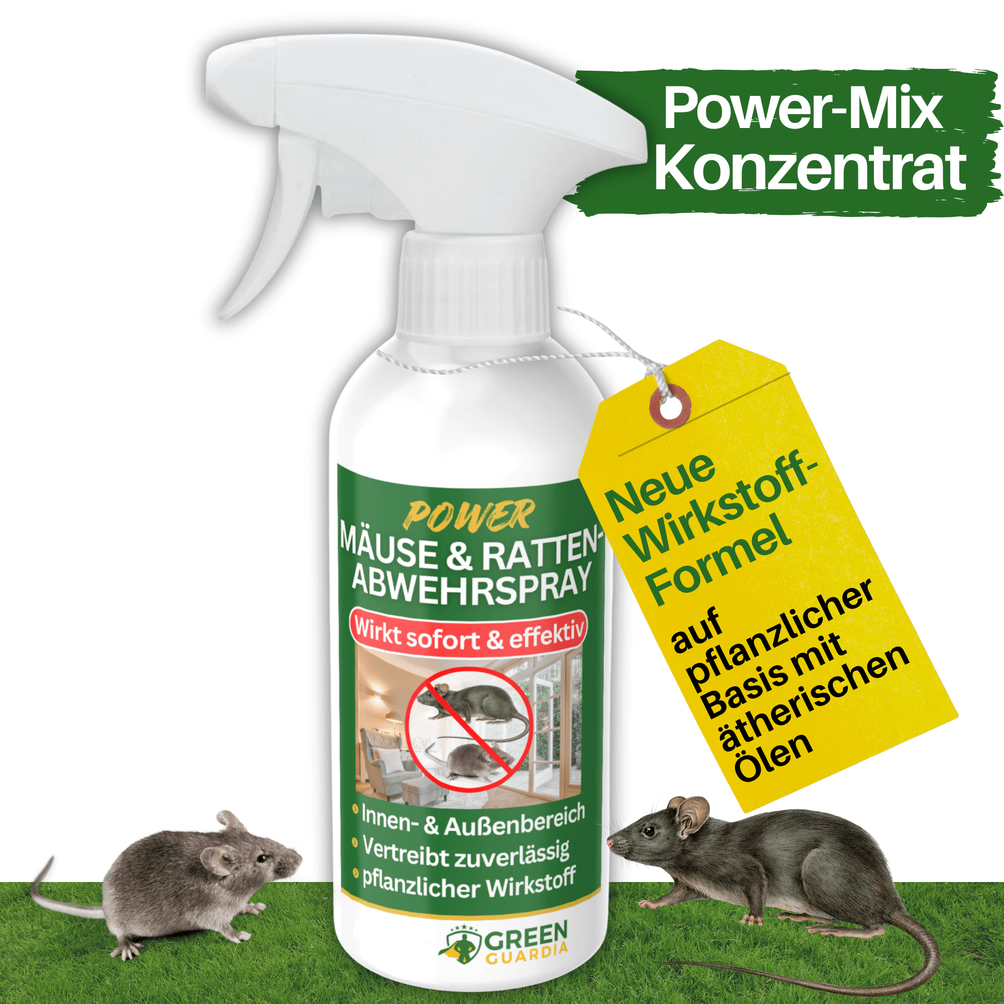 Mäuse/Ratten - Abwehrspray Power - Konzentrat - Green Guardia - Ihr Experte für Schädlinge und Pflanzen