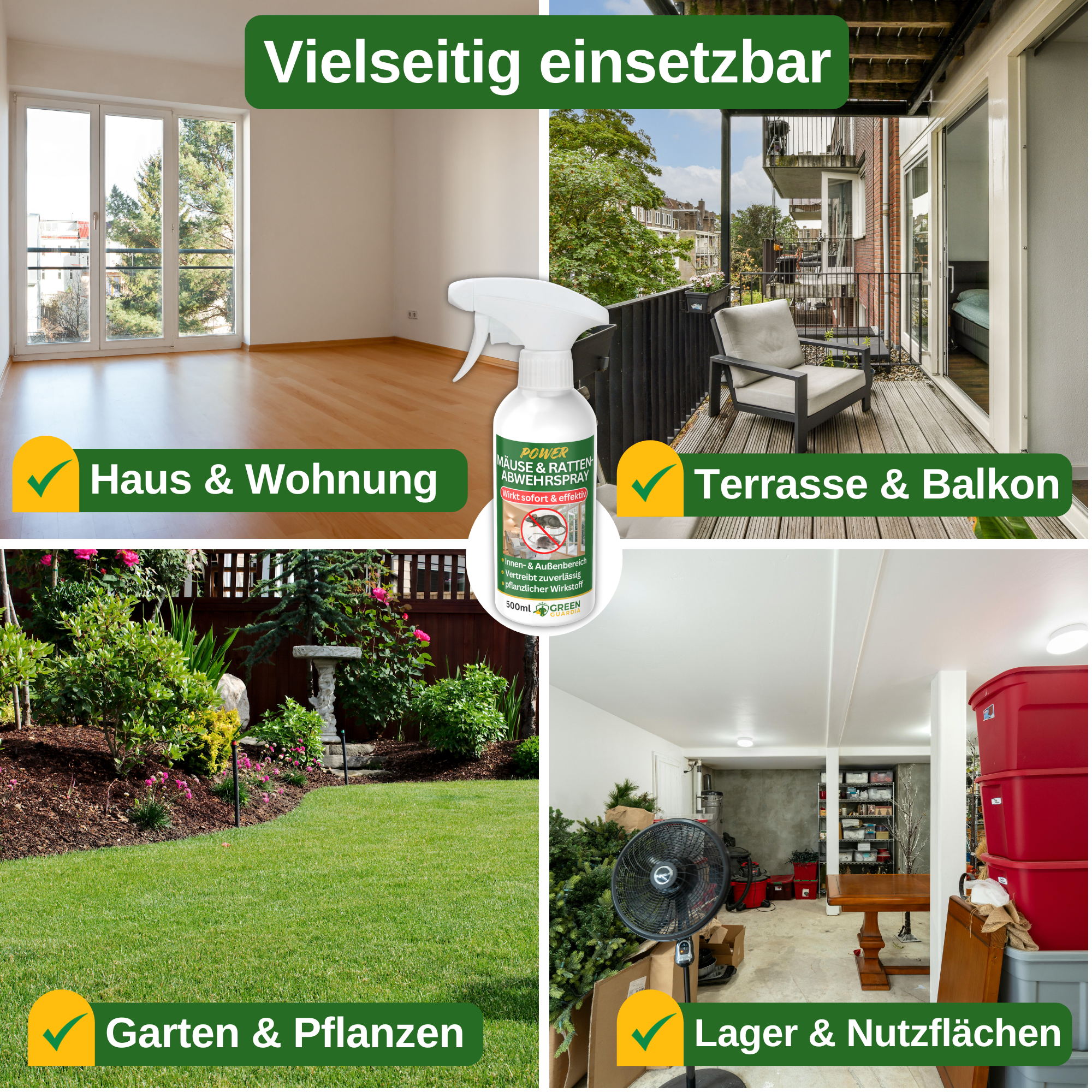 Mäuse/Ratten - Abwehrspray Power - Konzentrat - Green Guardia - Ihr Experte für Schädlinge und Pflanzen
