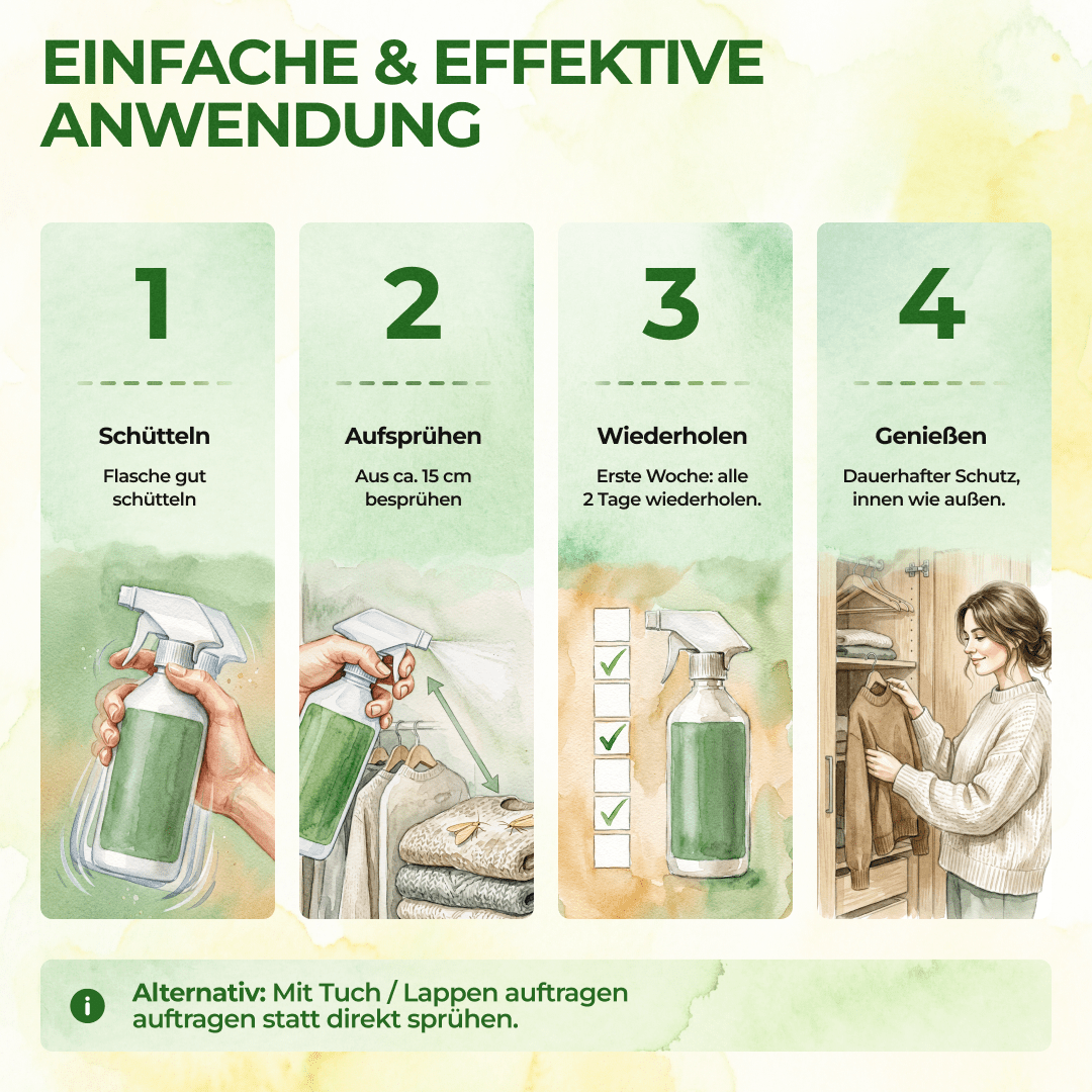 Motten-Abwehrspray Power-Konzentrat - 500ml - Green Guardia - Ihr Experte für Schädlinge und Pflanzen