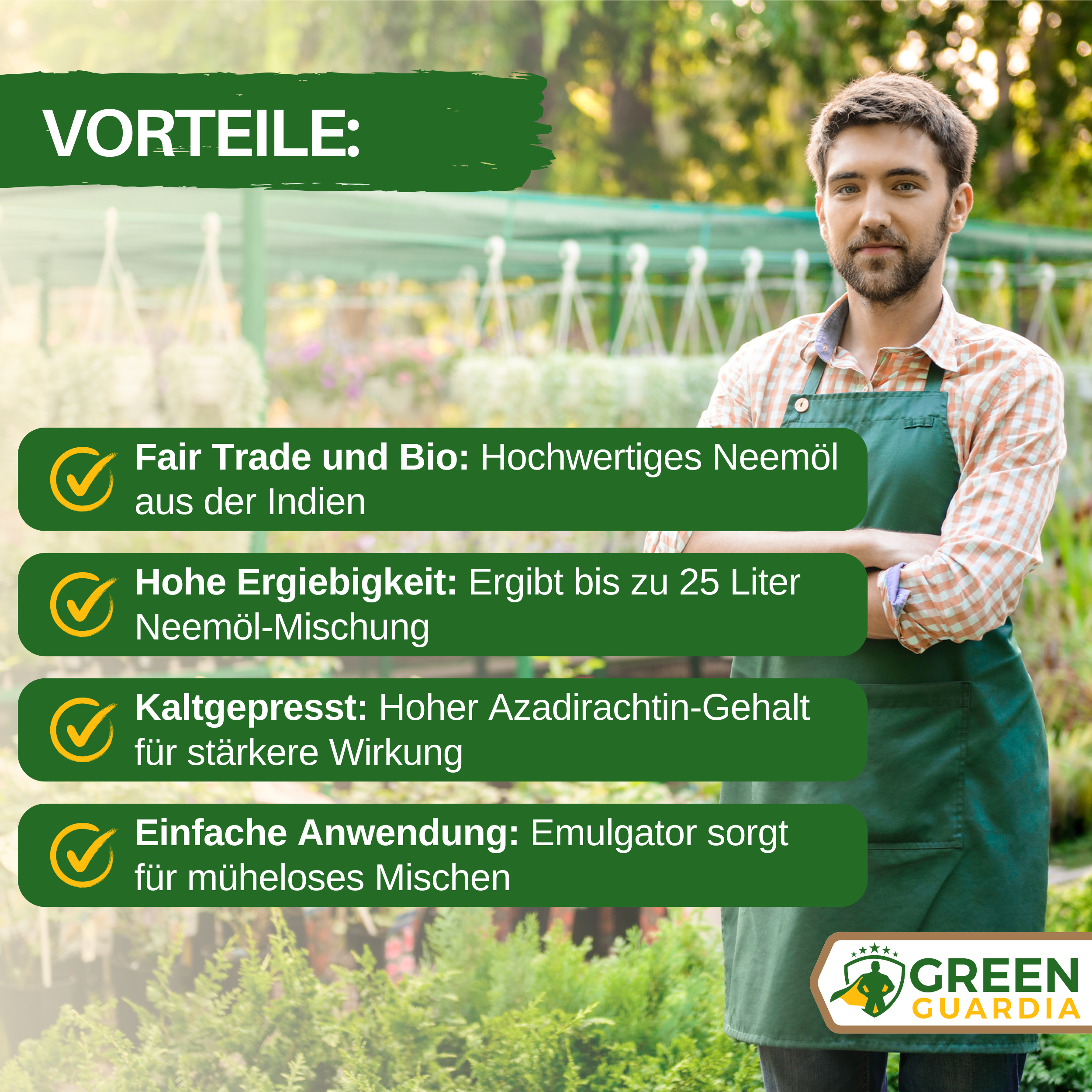 Power Neemöl gegen Blatt - und Wollläuse - Green Guardia - Ihr Experte für Schädlinge und Pflanzen